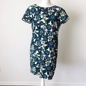 Loft Green Floral Shift Dress